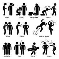 Human Man Action Emotion Stick Figure Cliparts