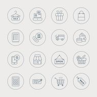 Shopping line icon set