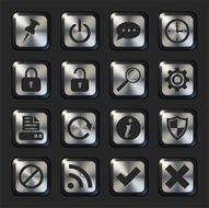 Website and internet metal buttons set 2