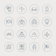 Travel line icon set