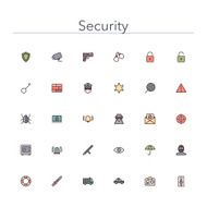Security Colored Line Icons