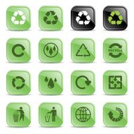 Glossy Recycling Buttons