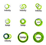 Loop infinity business icon set