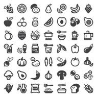 Vegan food flat icons