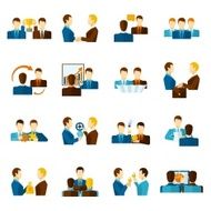 Partnership Flat Icons Set