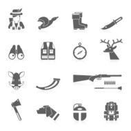 Hunting Icon Black Set