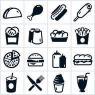Black fast food icons N2