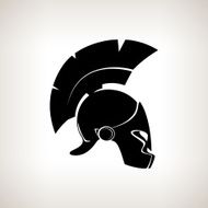 Silhouette helmet on a light background vector illustration