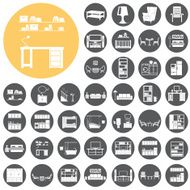 House furniture Interior icon set Vector Illustration eps10