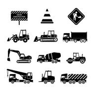 Construction Machines Black