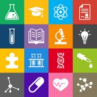 Science Icons and Color Background N2