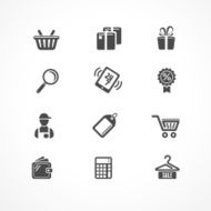Vector Shopping icons black