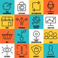 Set of linear internet service icons - part 2