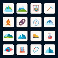 Mountain icons flat N2