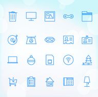 Trendy Thin Icons for web and mobile Set 14