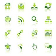 internet icon set eco reflection