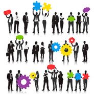 Vector of Business People Holding Gears N2