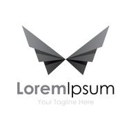 Black geometric wings bird element icons business logo