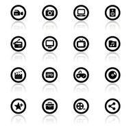 Black &amp; White Icons Set N20