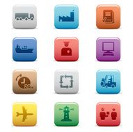 Simple Logistics Icons Color Collection Series