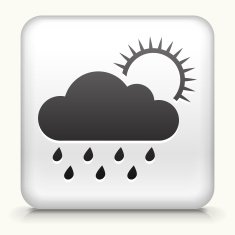 Square Button with Rainy Weather