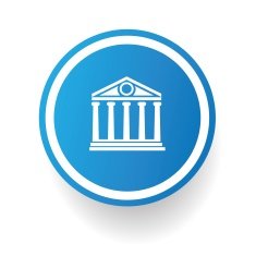 Bank symbol button on White background vector