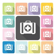 First aid box Icon color set vector illustration