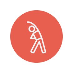 Man do stretching thin line icon