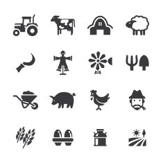 Happy Farm Silhouette icons