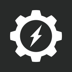 Gear with lightning icon