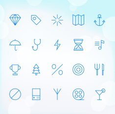 20 Trendy Thin Icons for web and mobile Set 6