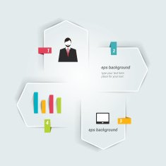 Central numbered template Vector