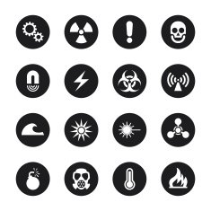 Hazard Sign Icons - Black Circle Series