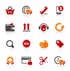 Online shopping and e-commerce icons