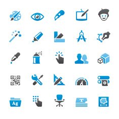 Design and Art related vector icons