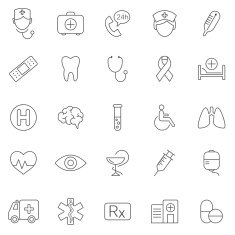 Movie line icons set Vector