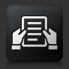 Black Square Button with Final Document Icon
