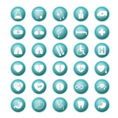 Medical set icon Vector buttons