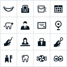 Black Dentist Office Icons N2