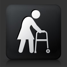 Black Square Button with Crippled
