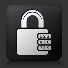 Black Square Button with Dial Security Lock