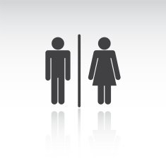 Man and Woman Icon with Shadow