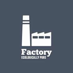 Ecologically pure factory icon or sign Vector illustration
