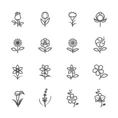 Flower Icons for Pattern