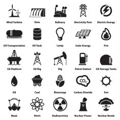 Energy electricity power icons Signs and Symbols