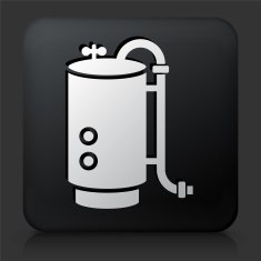 Black Square Button with Boiler Icon