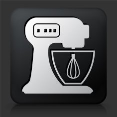 Black Square Button with Blender Icon