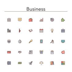 Business Colored Line Icons N2