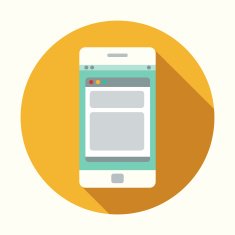Flat Design Smartphone Icon With Long Shadow