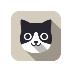 cat face flat icon series